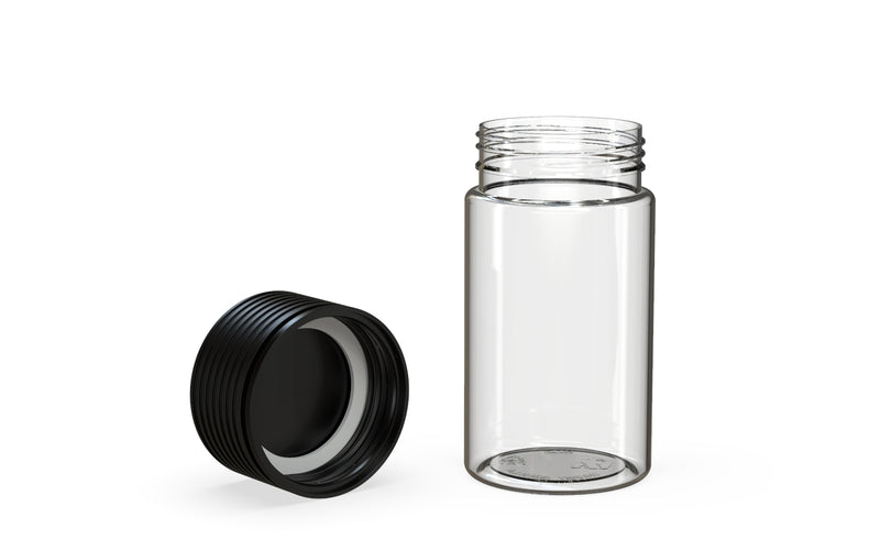 Chubby Gorilla Spiral 60ml Mini bottle, clear natural with opaque black cap, multiple units