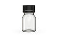 Chubby Gorilla Spiral Shot Bottle 30ml Stubby, clear natural with opaque black cap, front view