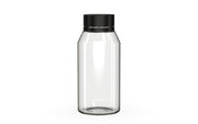 Chubby Gorilla Spiral Shot Bottle 100ml Mini, clear natural with opaque black cap, front view