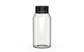 Chubby Gorilla Spiral Shot Bottle 100ml Mini, clear natural with opaque black cap, front view