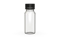 Chubby Gorilla Spiral Shot Bottle 60ml, clear natural with opaque black cap, front view