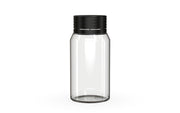 Chubby Gorilla Spiral Shot Bottle 60ml Mini, clear natural with opaque black cap, front view