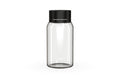 Chubby Gorilla Spiral Shot Bottle 60ml Mini, clear natural with opaque black cap, front view