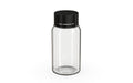 Chubby Gorilla Spiral Shot Bottle 60ml Mini, clear natural with opaque black cap, side view