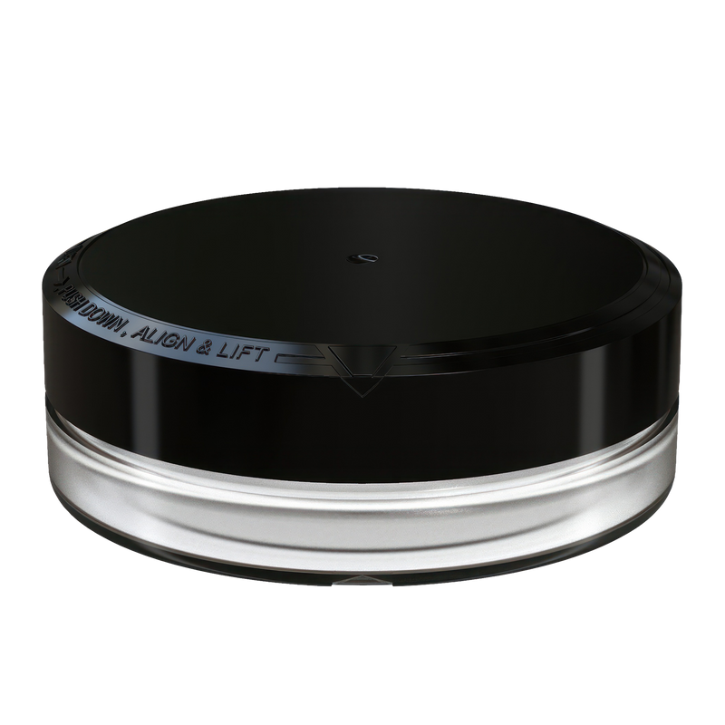 Chubby Gorilla X3 Pouch Container 50g, clear natural with opaque black lid, front view