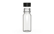 Chubby Gorilla Spiral Shot Bottle 60ml, clear natural with opaque black cap, cap detail