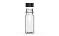 Chubby Gorilla Spiral Shot Bottle 60ml, clear natural with opaque black cap, cap detail