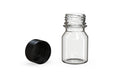 Chubby Gorilla Spiral Shot Bottle 30ml Stubby, clear natural with opaque black cap, multiple units