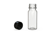 Chubby Gorilla Spiral Shot Bottle 60ml, clear natural with opaque black cap, multiple units