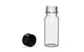 Chubby Gorilla Spiral Shot Bottle 60ml, clear natural with opaque black cap, multiple units