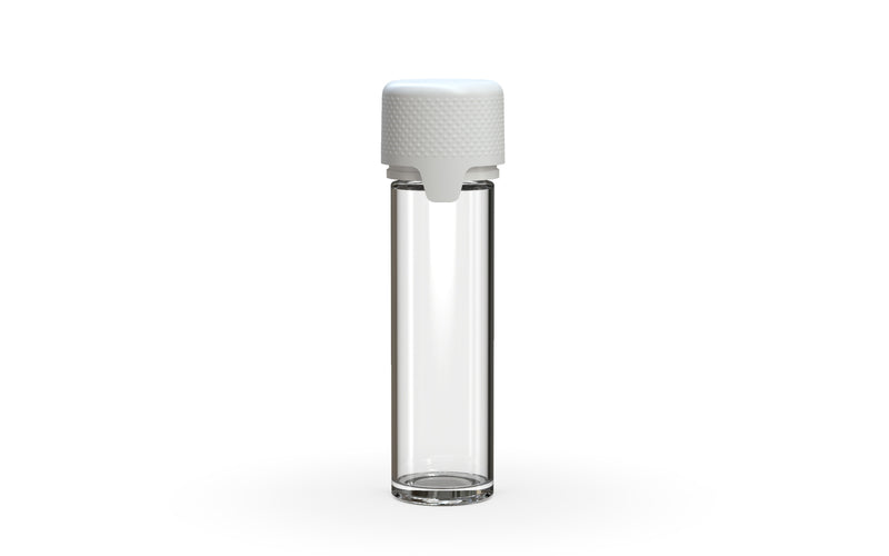 Chubby Gorilla Aviator Straight Tube 65mm Flat, clear natural with opaque white lid, front view