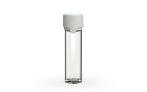 Chubby Gorilla Aviator Straight Tube 65mm Flat, clear natural with opaque white lid, front view