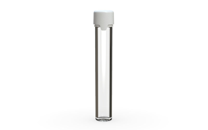 Chubby Gorilla Aviator Straight Tube 115mm Flat, clear natural with opaque white lid, front view