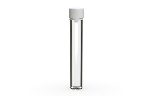 Chubby Gorilla Aviator Straight Tube 115mm Flat, clear natural with opaque white lid, front view