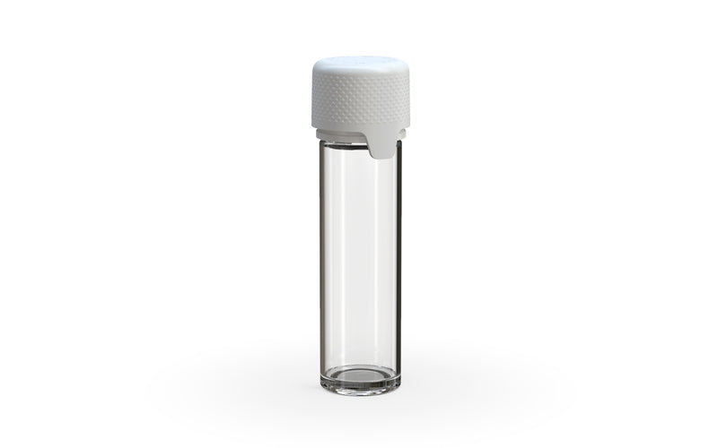 Chubby Gorilla Aviator Straight Tube 65mm Flat, clear natural with opaque white lid, side view