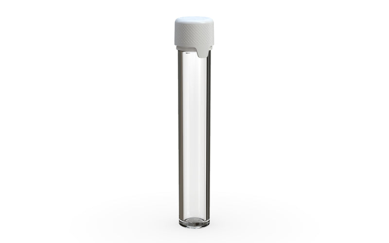 Chubby Gorilla Aviator Straight Tube 115mm Flat, clear natural with opaque white lid, side view