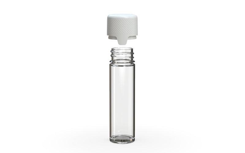 Chubby Gorilla Aviator Straight Tube 65mm Flat, clear natural with opaque white lid, cap detail