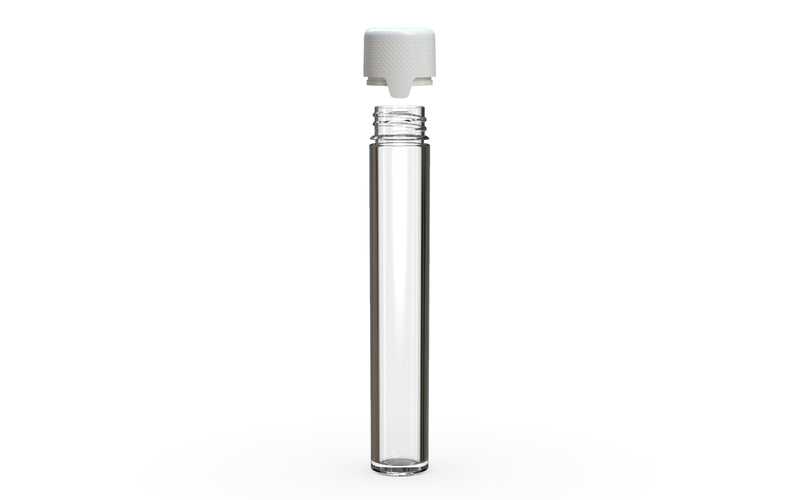 Chubby Gorilla Aviator Straight Tube 115mm Flat, clear natural with opaque white lid, cap detail