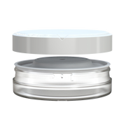Chubby Gorilla X3 Pouch Container 50g, clear natural with opaque white lid, closure detail