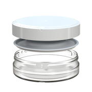 Chubby Gorilla X3 Pouch Container 50g, clear natural with opaque white lid, multiple units