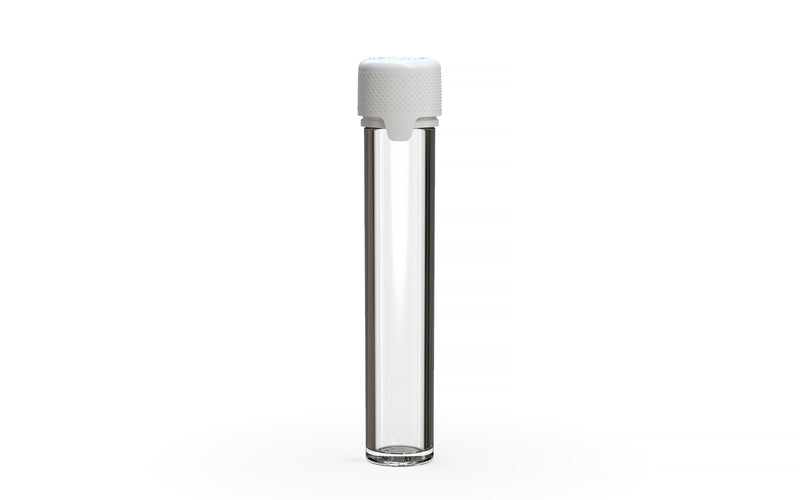 Chubby Gorilla Aviator Straight Tube 100mm Flat, clear natural with opaque white lid, front view