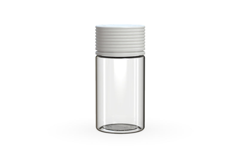 Chubby Gorilla Spiral 60ml Mini bottle, clear natural with opaque white cap, front view