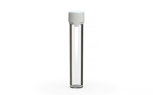 Chubby Gorilla Aviator Straight Tube 100mm Flat, clear natural with opaque white lid, front view