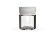 Chubby Gorilla Spiral Thick Wall Container 60ml, clear natural with opaque white lid, front view
