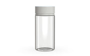 Chubby Gorilla Spiral Wide Mouth Container 300ml, clear natural with opaque white lid, front view