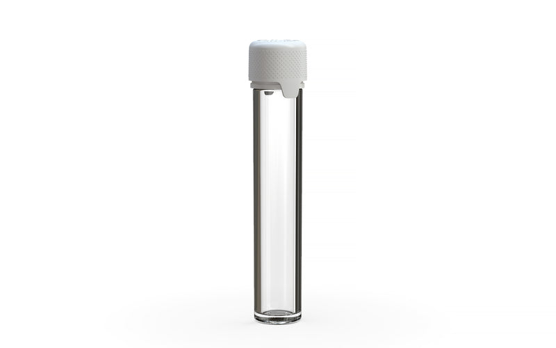 Chubby Gorilla Aviator Straight Tube 100mm Flat, clear natural with opaque white lid, side view