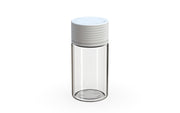 Chubby Gorilla Spiral 60ml Mini bottle, clear natural with opaque white cap, side view