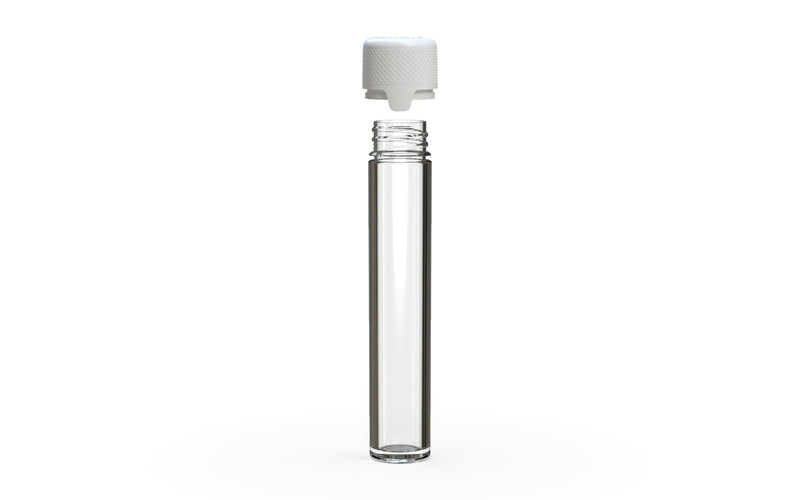 Chubby Gorilla Aviator Straight Tube 100mm Flat, clear natural with opaque white lid, cap detail