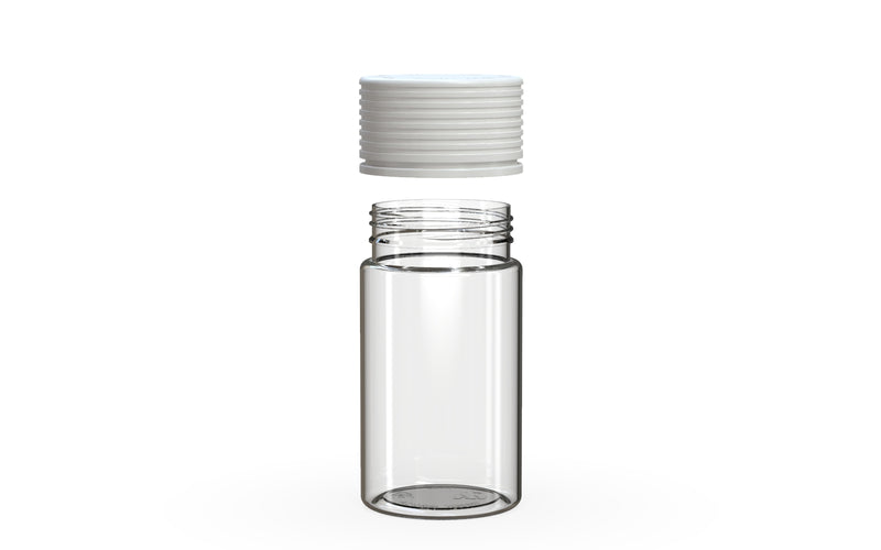 Chubby Gorilla Spiral 60ml Mini bottle, clear natural with opaque white cap, cap detail