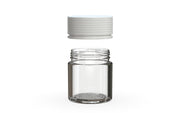 Chubby Gorilla Spiral Thick Wall Container 60ml, clear natural with opaque white lid, lid detail