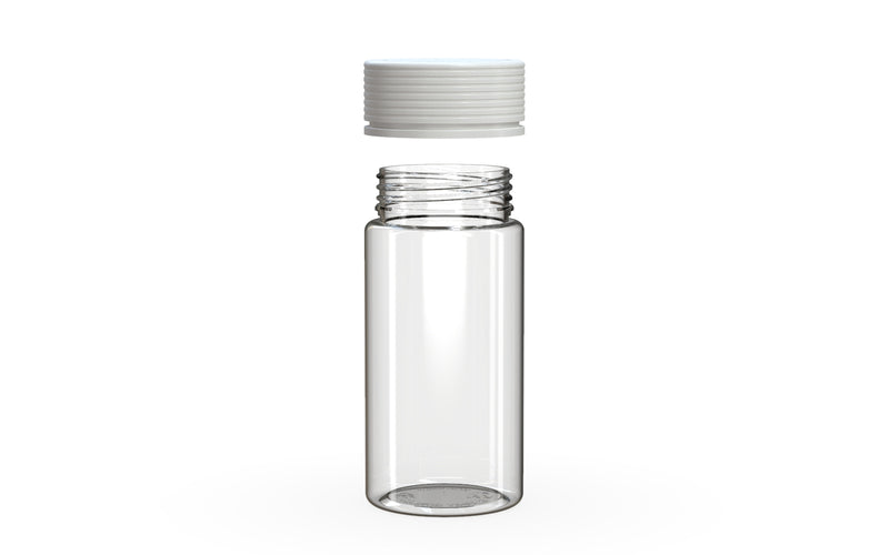 Chubby Gorilla Spiral Wide Mouth Container 300ml, clear natural with opaque white lid, lid detail