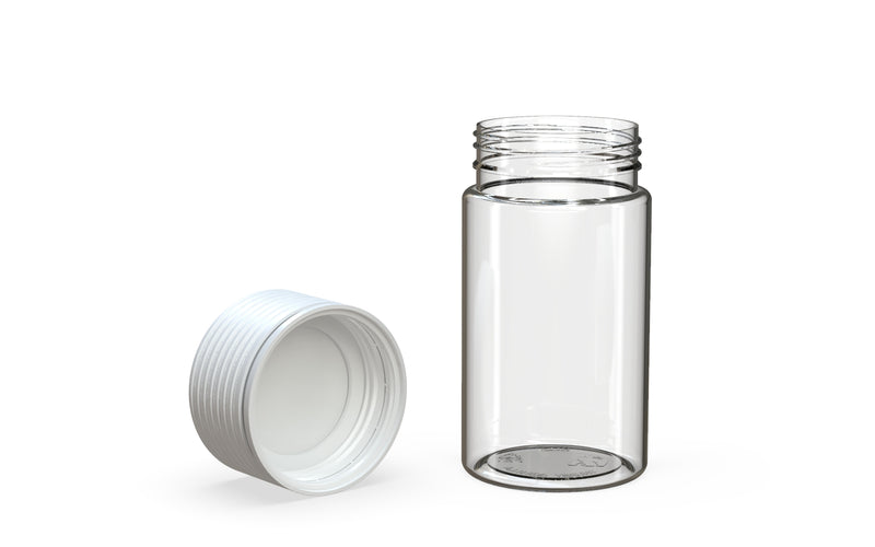 Chubby Gorilla Spiral 60ml Mini bottle, clear natural with opaque white cap, multiple units