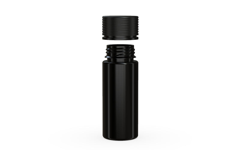 Chubby Gorilla Spiral CR 120ML unicorn bottle, opaque black bottle with opaque black child-resistant cap, cap detail