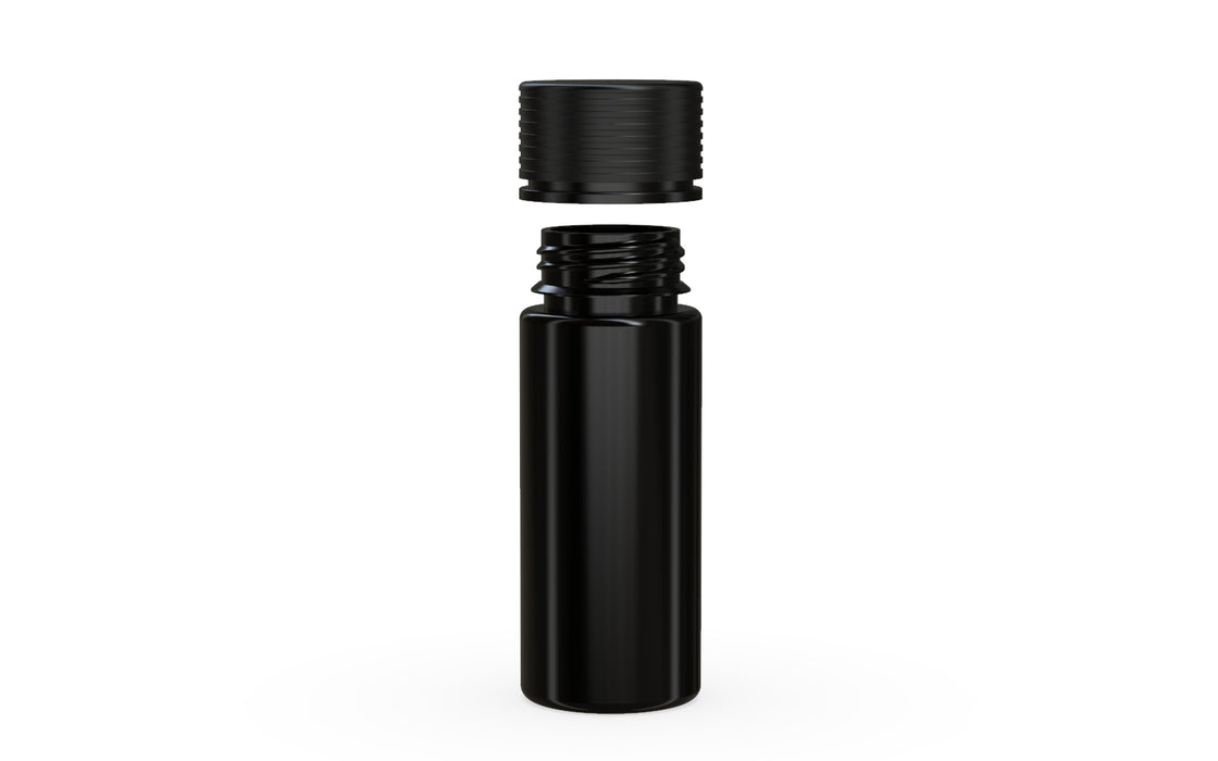 Chubby Gorilla Spiral CR 120ML unicorn bottle, opaque black bottle with opaque black child-resistant cap, cap detail