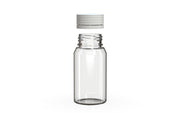 Spiral CR Shot Bottle 60ml Mini Clear Natural with Opaque White Cap, cap detail