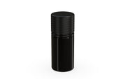 Chubby Gorilla Spiral CR 30ml Stubby bottle, opaque black with opaque black cap, side view