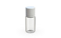Chubby Gorilla Spiral CR 10ML unicorn bottle, clear natural bottle with opaque white child-resistant cap, side view