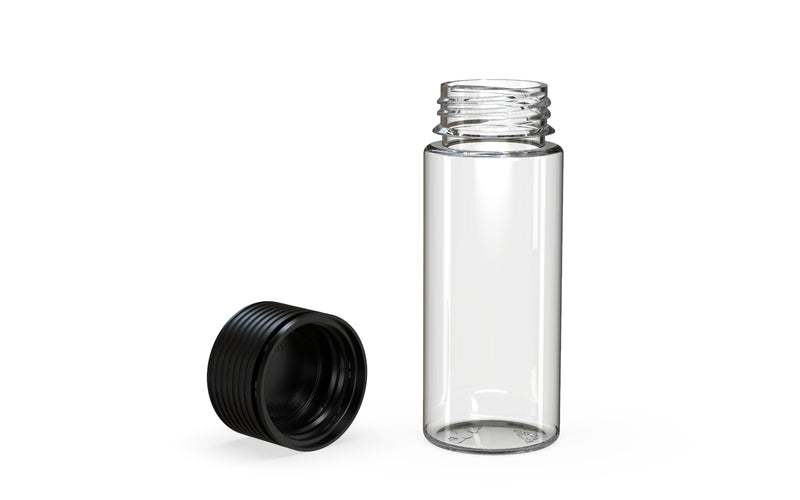 Chubby Gorilla Spiral CR 120ML unicorn bottle, clear natural bottle with opaque black child-resistant cap, multiple units