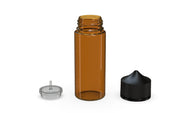 Chubby Gorilla Unicorn 120ml bottle, translucent amber with opaque black cap, multiple units