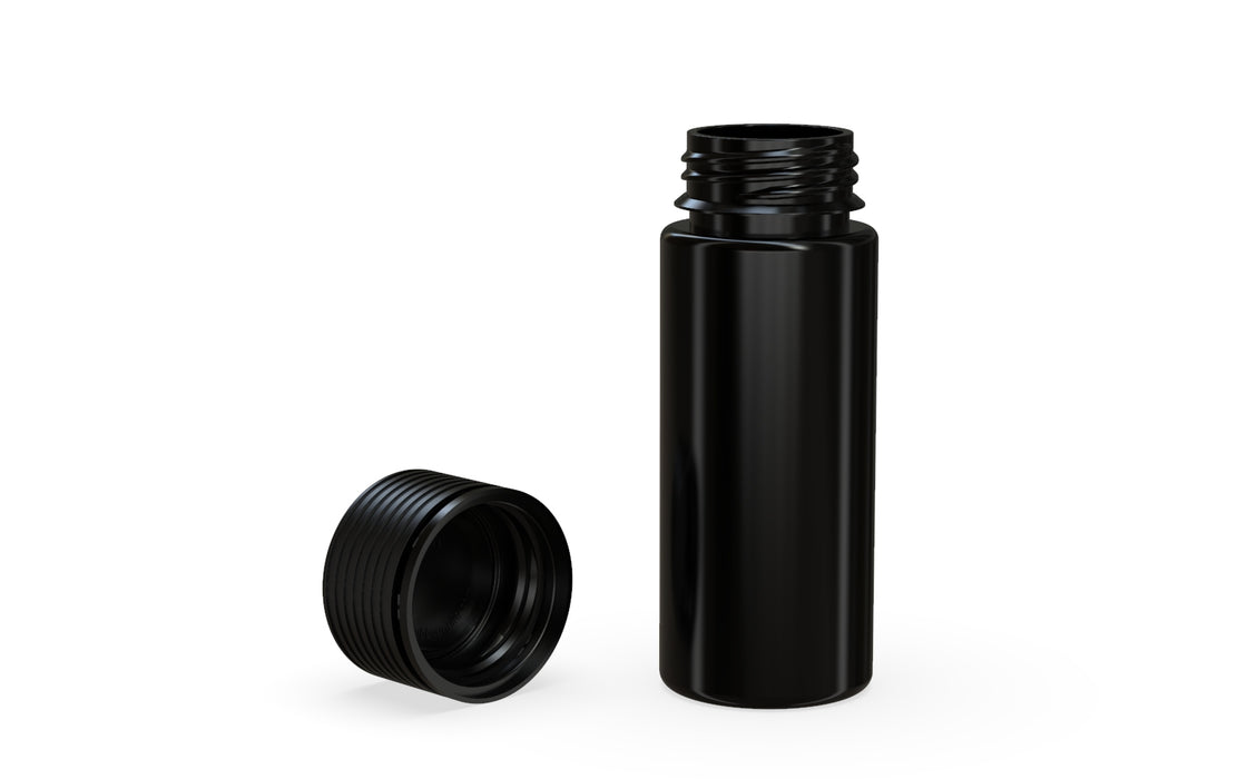 Chubby Gorilla Spiral CR 120ML unicorn bottle, opaque black bottle with opaque black child-resistant cap, multiple units