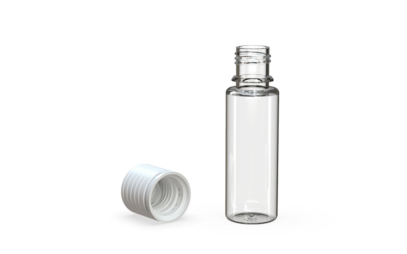 Chubby Gorilla Spiral CR 16.5ML unicorn bottle, clear natural bottle with opaque white child-resistant cap, multiple units