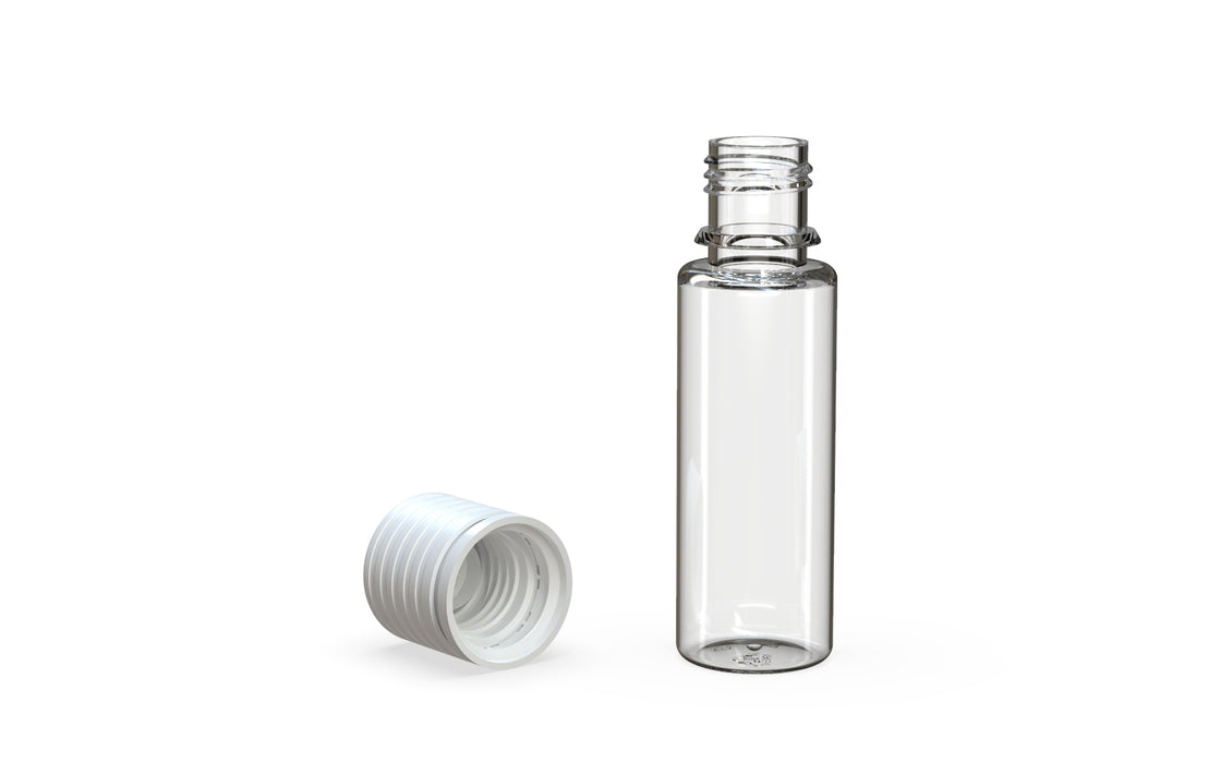 Chubby Gorilla Spiral CR 16.5ML unicorn bottle, clear natural bottle with opaque white child-resistant cap, multiple units