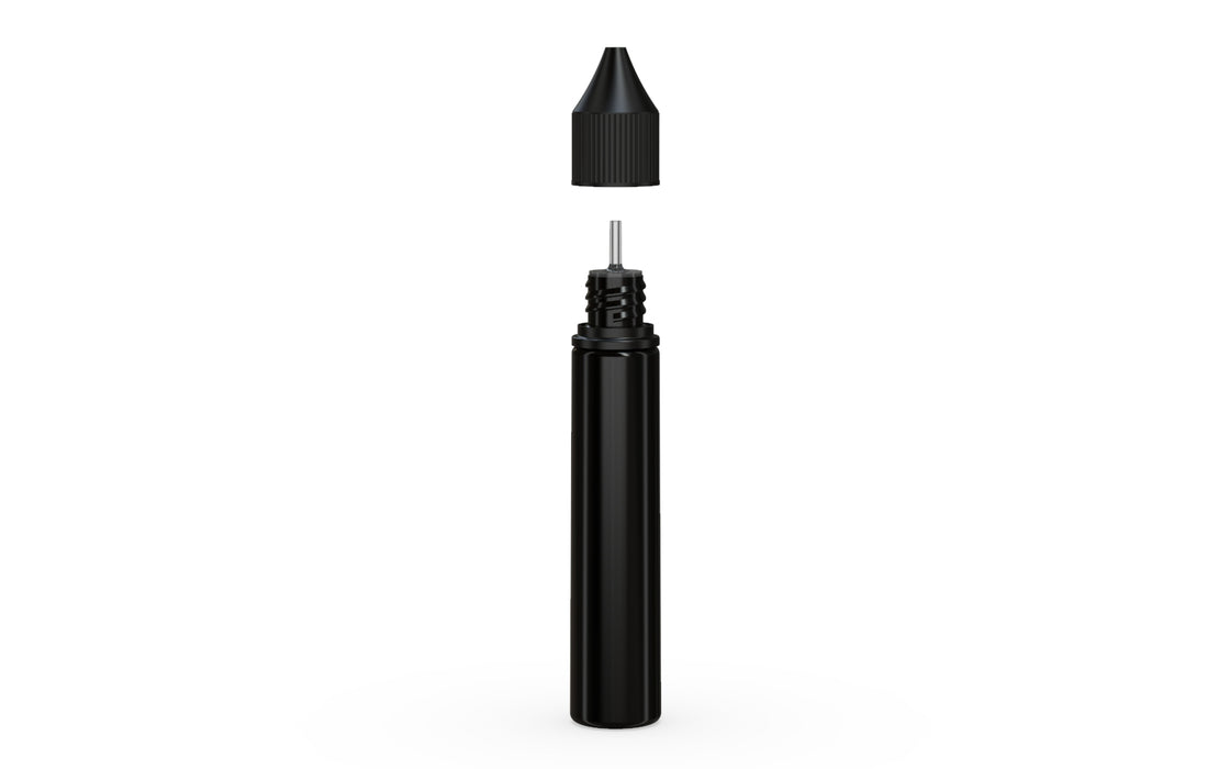 Chubby Gorilla Unicorn 30ml bottle, solid opaque black, side view