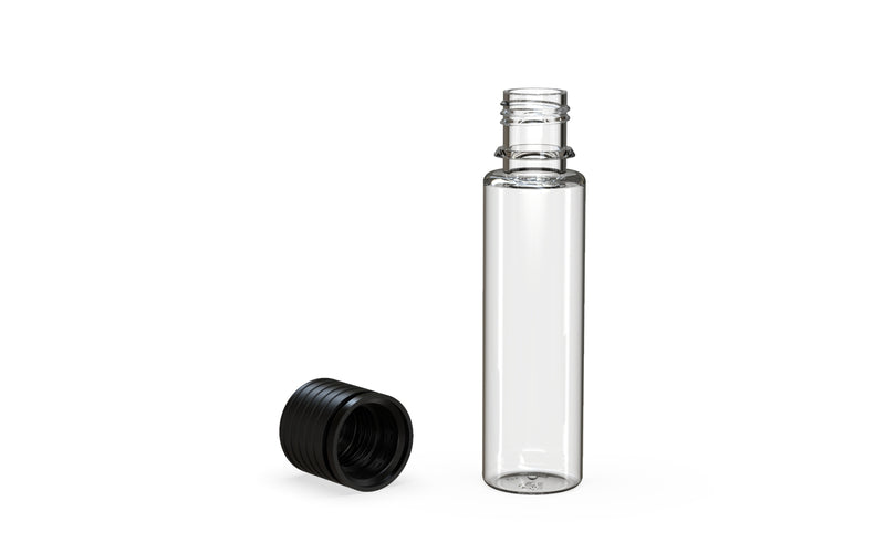 Chubby Gorilla Spiral CR 20ML unicorn bottle, clear natural bottle with opaque black child-resistant cap, multiple units
