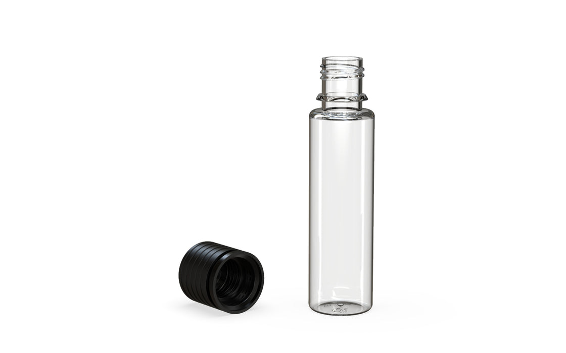 Chubby Gorilla Spiral CR 20ML unicorn bottle, clear natural bottle with opaque black child-resistant cap, multiple units