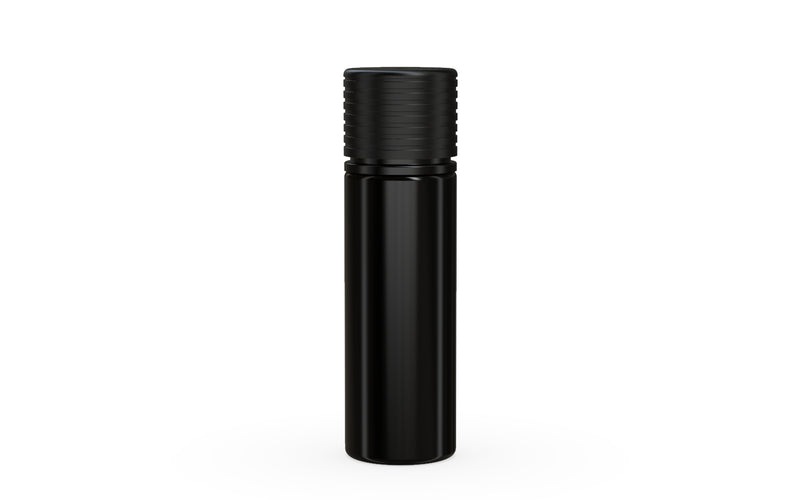 Chubby Gorilla Spiral CR 50ml bottle, opaque black with opaque black cap, front view